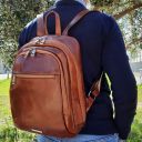 Perth 2 Compartments Leather Backpack Черный TL142049
