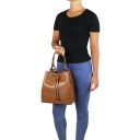 Minerva Borsa Secchiello in Pelle Cognac TL141576