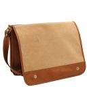 TL Messenger Bolso en Piel con Bandolera 2 Compartimentos - Modelo Grande Natural TL142430