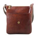 John Leather Crossbody bag for men With Front zip Black TL142464