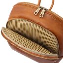 Canberra 2 Compartments Leather Backpack Dark Brown TL142460