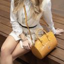 Layla Bauletto in Pelle Stampa Cocco Celeste TL142398