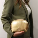 Vera Soft Metallic Leather Toiletry Case Gold TL142520