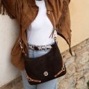 Sierra Suede Leather Shoulder bag Bordeaux TL142419
