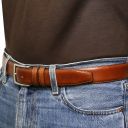Handcrafted Leather Belt 35mm for Jeans Dark Brown TL142526