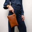 TL Bag Soft Leather Clutch Cognac TL142029