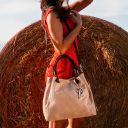 TL KeyLuck Кожаная сумка-шоппер с плетеным теснением Темно-коричневый TL141573