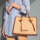 Frame Straw Effect Shoulder bag Коньяк TL142566