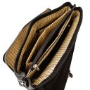 Alessandria Leather Multi Compartment Laptop Briefcase Black TL142067