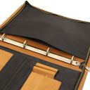 Cesare Leather Document Case With Handle and Ring Binder Телесный TL142554