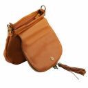 TL Bag Umhängetasche aus Weichem Leder mit Quasten Cinnamon TL141223