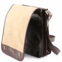TL Messenger Two Compartments Leather Shoulder bag Brown TL141255