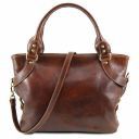 Ilenia Leather Shoulder bag Brown TL140899