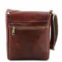 Jimmy Leather Crossbody bag for men With Front Pocket Dark Brown TL141407