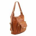 TL Bag Leather Convertible Backpack Shoulderbag Cognac TL141535
