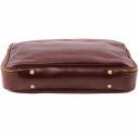 Vicenza Leather Laptop Briefcase With zip Closure Brown TL141240