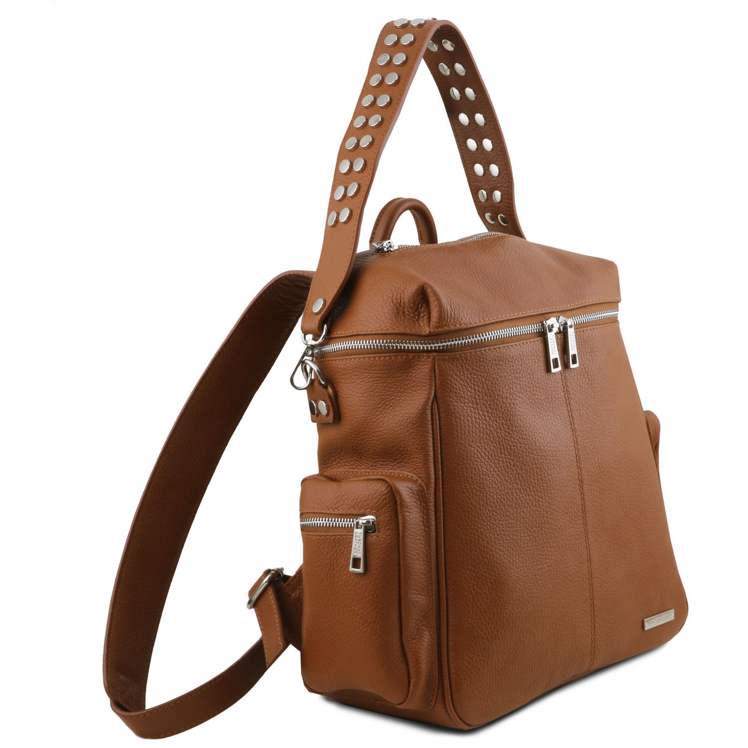 TL Bag Soft Leather Backpack for Women Cognac TL141747