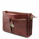 Assisi Leather Briefcase 3 Compartments Brown TL141825