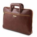 Caserta Document Leather Briefcase Brown TL141324