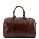 TL Voyager Leather Travel bag With Front Straps - Small Size Cognac TL141249