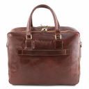 Urbino Two Compartments Leather Laptop Briefcase With Front Pocket Мед TL141894