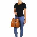 Minerva Saffiano Leather Secchiello bag Светлый серо-коричневый TL141436