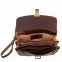 Max Leather Handy Wrist bag Dark Brown TL8075