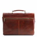 Mantova Leather Multi Compartment TL SMART Briefcase With Flap Honey TL142068