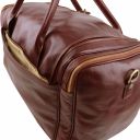 TL Voyager Reisetasche aus Leder mit 2 Reissverschluss-Seitentaschen - Gross Braun TL142135