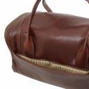 TL Voyager Travel leather bag with side pockets - Small size Brown TL142142