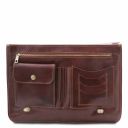 Siena Leather Messenger bag 2 Compartments Dark Brown TL10054