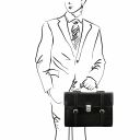 Viareggio Exclusive Leather Laptop Case With 3 Compartments Black TL141558
