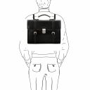 Viareggio Exclusive Leather Laptop Case With 3 Compartments Черный TL141558