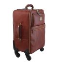 Business 4 Wheels Leather Trolley and Leather TL SMART Laptop Briefcase Коричневый TL142271