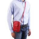 TL Bag Soft Leather Cellphone Holder Mini Cross bag Cognac TL141698