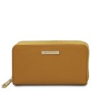 Mira Double zip Around Leather Wallet Mustard TL142331