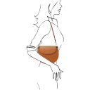 Tiche Schultertasche aus Leder Cognac TL142100