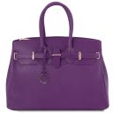 TL Bag Leather Handbag With Golden Hardware Purple TL141529