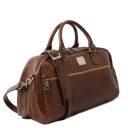 TL Voyager Reisetasche aus Leder in Halbrundem Design - Klein Braun TL141405