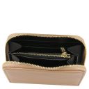 Kore Exklusive Damenbrieftasche aus Leder mit Rundum-Reißverschluss Champagne TL142321