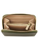 Kore Exklusive Damenbrieftasche aus Leder mit Rundum-Reißverschluss Tannengrün TL142321
