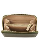 Kore Elegante Cartera en Piel con Cremallera en el Contorno Verde Oscuro TL142321