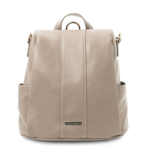 TL Bag Soft Leather Backpack Light Taupe TL142138