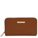 Ilizia Exclusive zip Around Leather Wallet Cognac TL142317