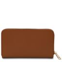 Ilizia Elegante Cartera en Piel con Cremallera en el Contorno Cognac TL142317