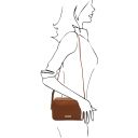 TL Bag Schultertasche aus Leder Cognac TL142290