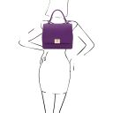Silene Borsa a Mano in Pelle Convertibile a Zaino Viola TL142152