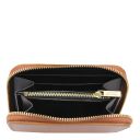 Leda Exklusive Damenbrieftasche aus Leder mit Rundum-Reißverschluss Cognac TL142320