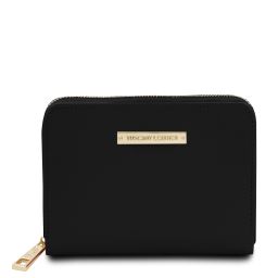 Leda Elégant Portefeuille en Cuir Entièrement Zippée Noir TL142320