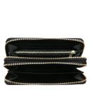Gaia Double zip Around Leather Wallet Black TL142343